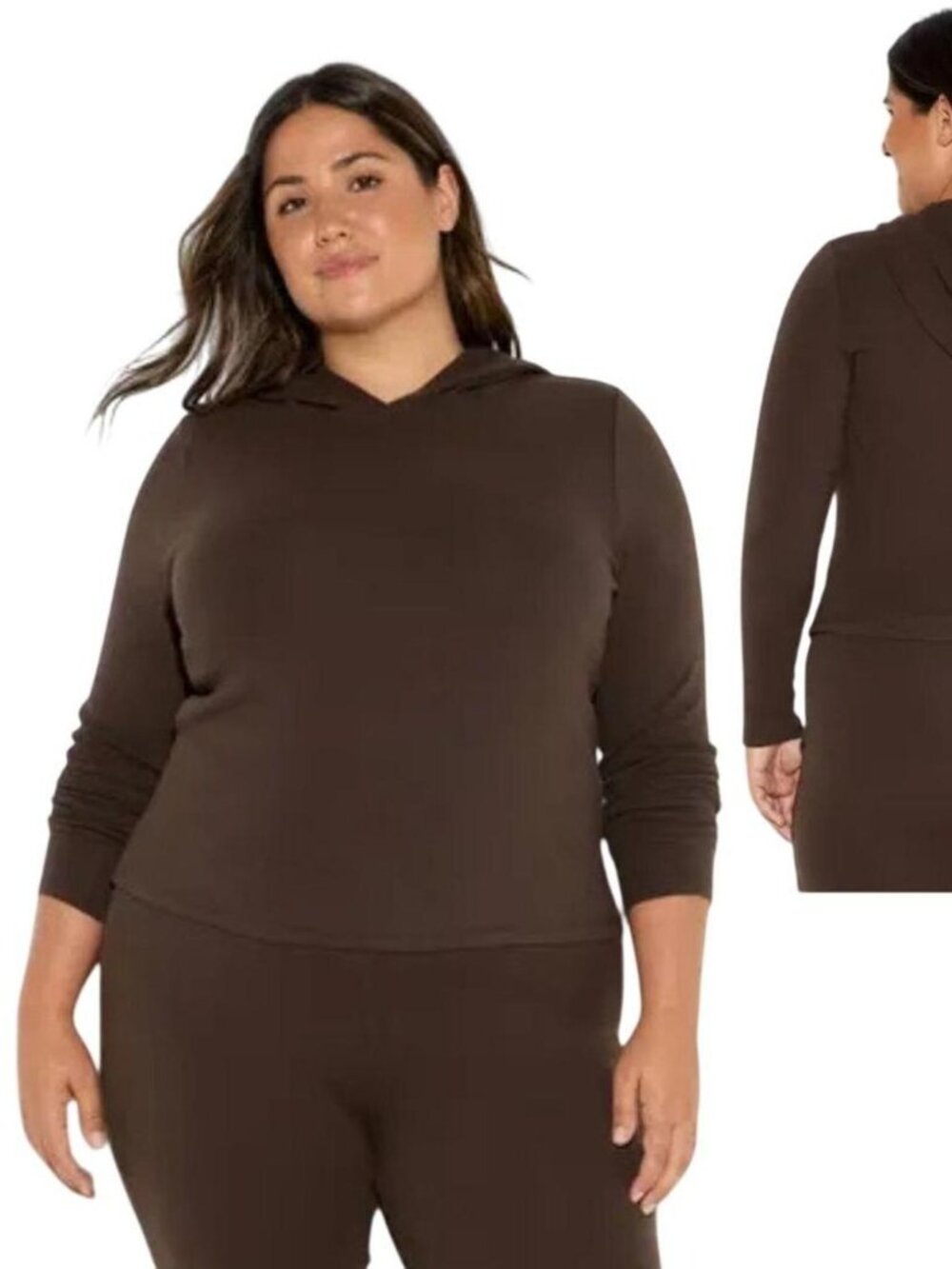 NEW w/Tags Wild Fable Long-Sleeved Cropped Hoodie - Chocolate Brown - Sz XL
